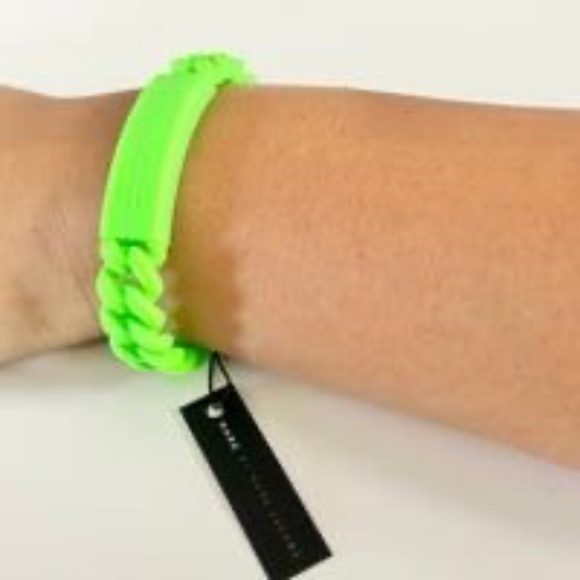 NWT Marc By Marc Jacobs Green Standard Supply Braided Silicone Rubber Bracelet - Picture 6 of 8
